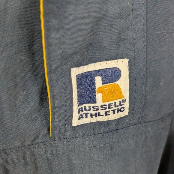 Vtg Georgia Tech 1/2 Zip Pullover Jacket XL Blue 90s Logo Windbreaker GT Hood - Picture 11 of 14